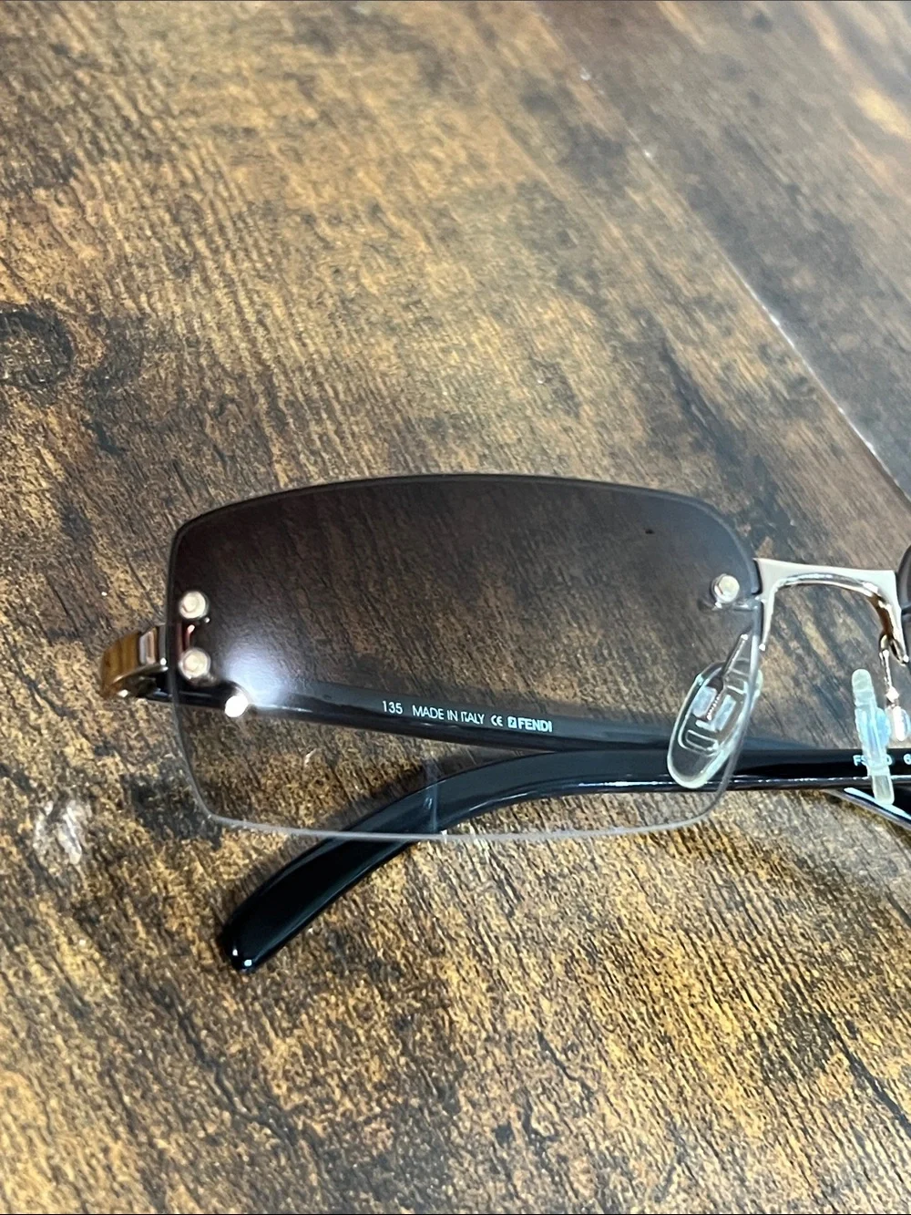 Fendi FS250 60[]16 Brown/ GEP 135 Rimless Sunglasses in Black Gradient
